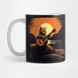 Kitten playing acoustic guitar Mug